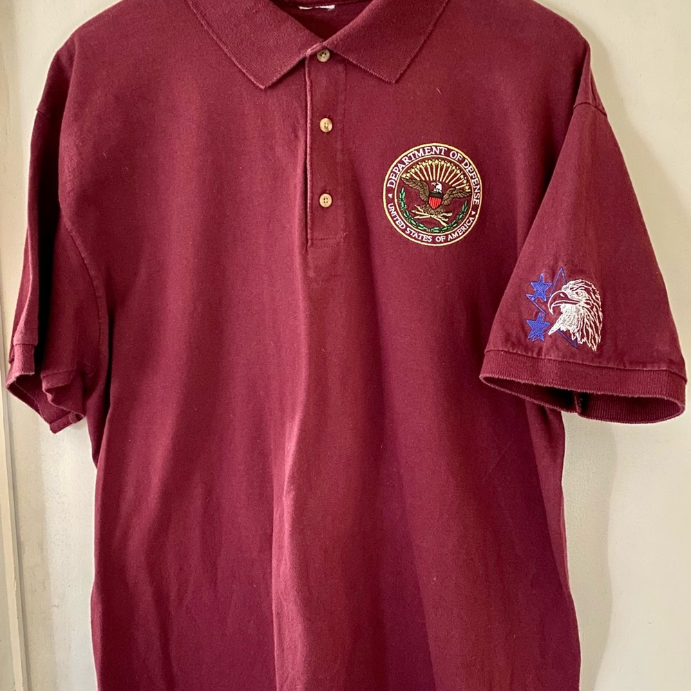 Very Rare Mens Polo Shirt Embroidered Department Of Defense XL